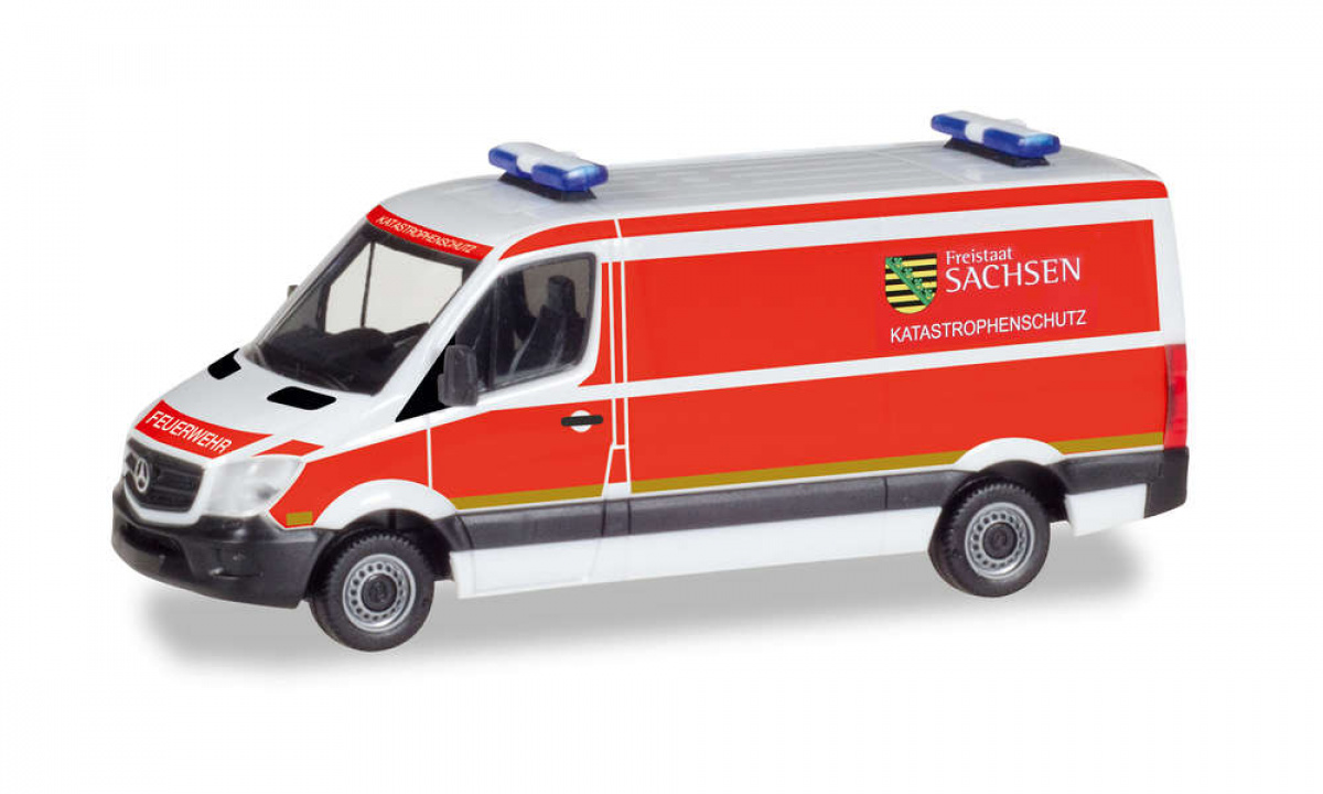 Herpa 093354 MB Sprinter Kasten »Katastrophenschutz Freistaat Sachsen»