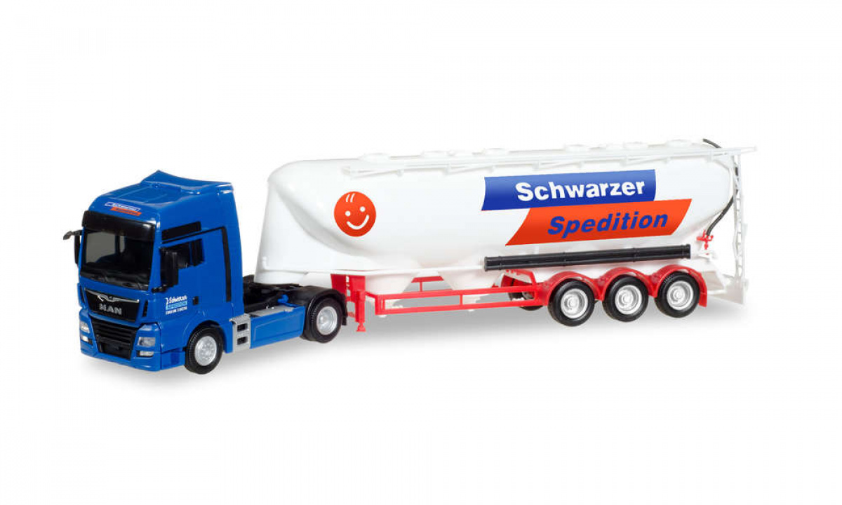 Herpa 308885 MAN TGX XXL Euro 6c Sattelzug »Schwarzer Spedition»