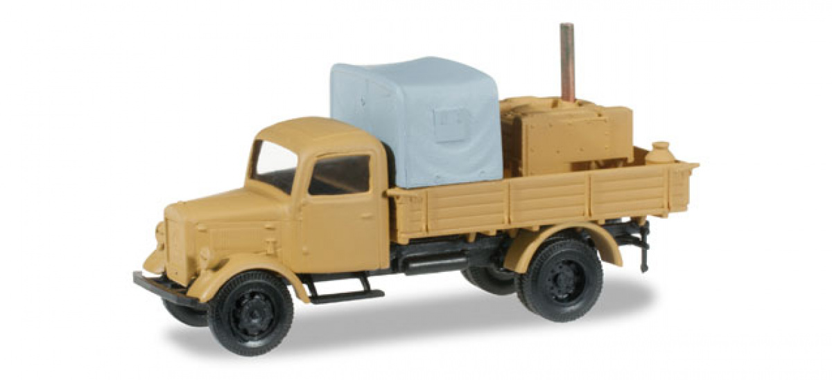 Herpa 745017 H0 MB Pritschen-LKW mit Feldküche, sandbeige