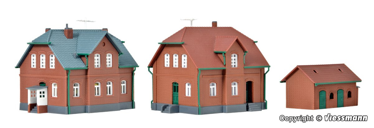 Kibri 36784 Z Werkswohnhaus, 2 Stück und ein Nebengebäude