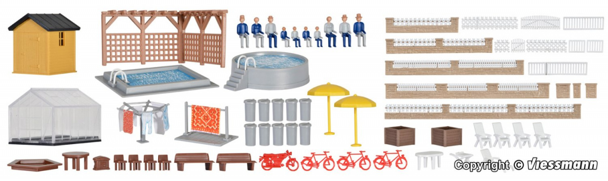 Kibri 38100 H0 Deko-Set Rund ums Haus