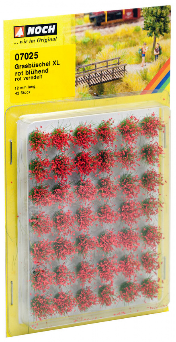 NOCH 07025 Grasbüschel Mini-Set XL »blühend«, rot