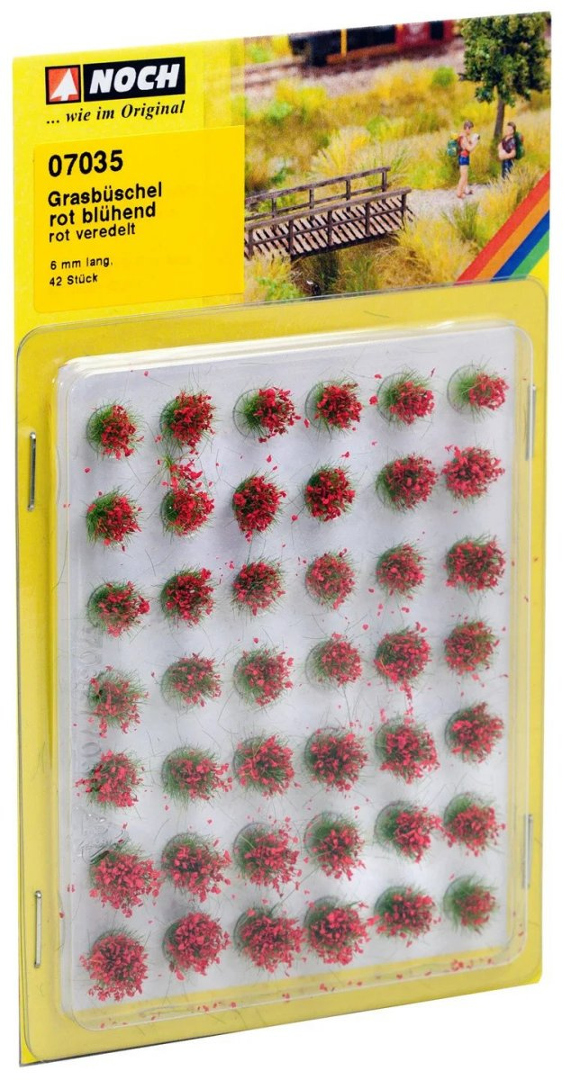 NOCH 07035 Grasbüschel Mini-Set »blühend«, rot veredelt, 6mm