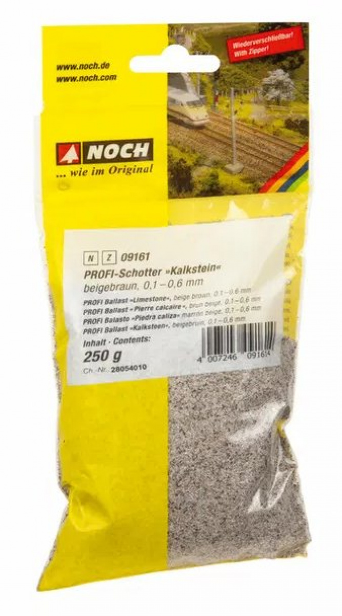 NOCH 09161 N-Z PROFI-Schotter »Kalkstein«, beigebraun, 250g