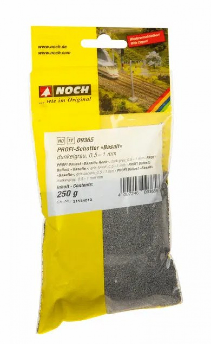 NOCH 09365 H0-TT PROFI-Schotter »Basalt«, dunkelgrau, 250g