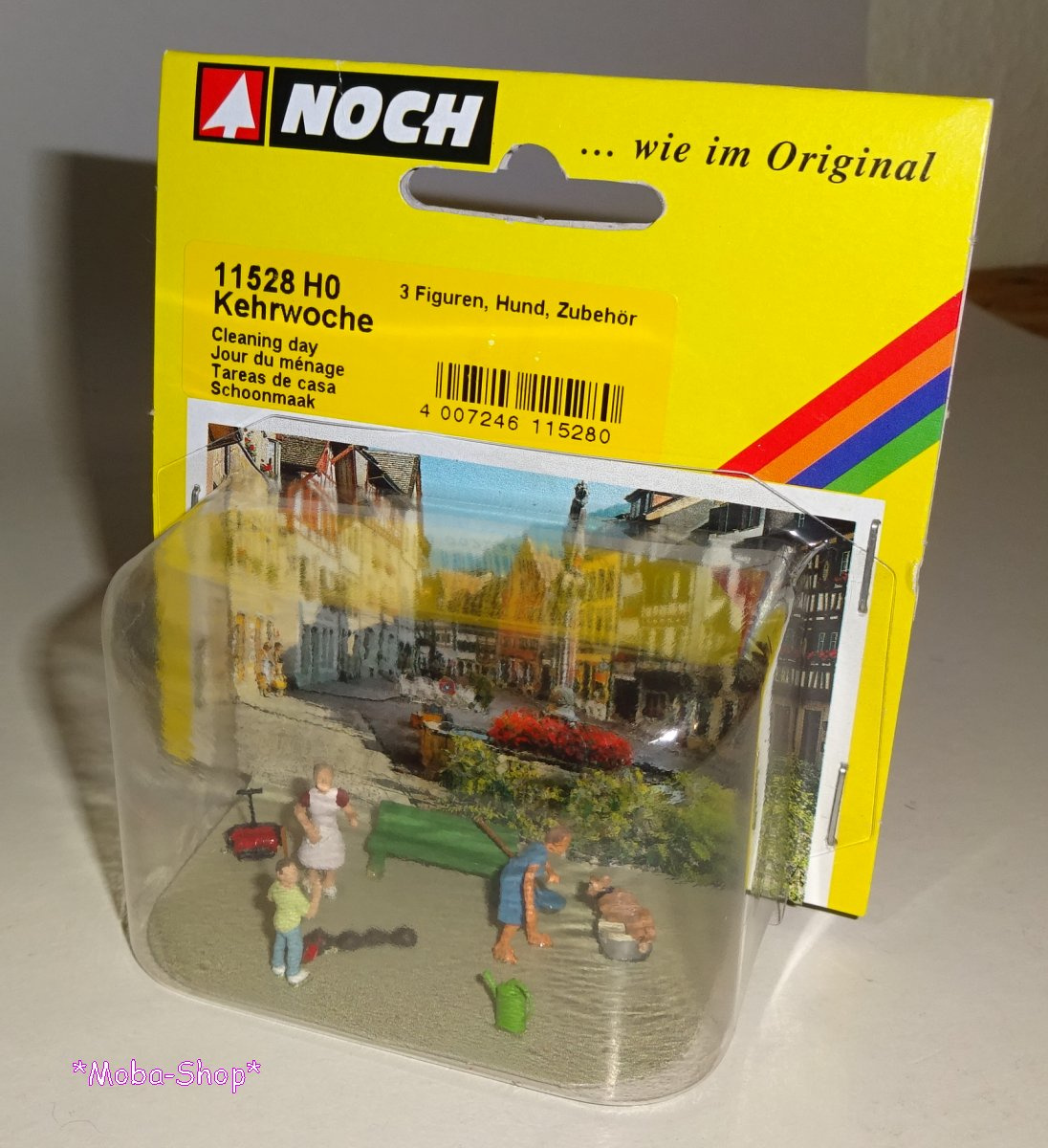 NOCH 11528 H0 Kehrwoche, 3 Figuren, Hund, Zubehör