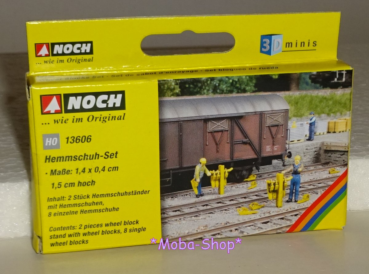 NOCH 13606 H0 3D-minis »Hemmschuh-Set«, 2+8 Stück