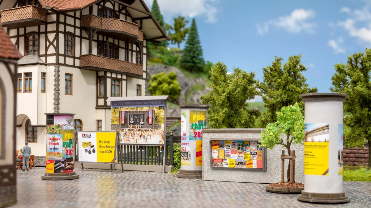 NOCH 14217 H0 LC minis »Litfaßsäulen & Werbewände«