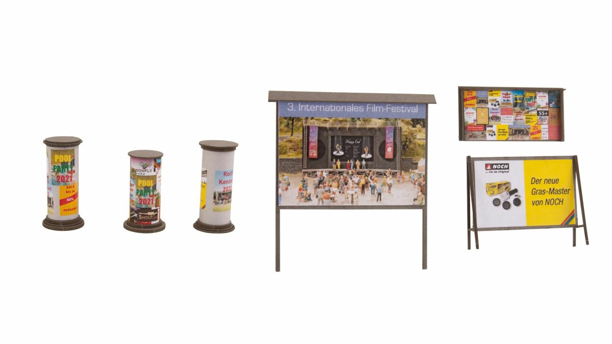 NOCH 14217 H0 LC minis »Litfaßsäulen & Werbewände«