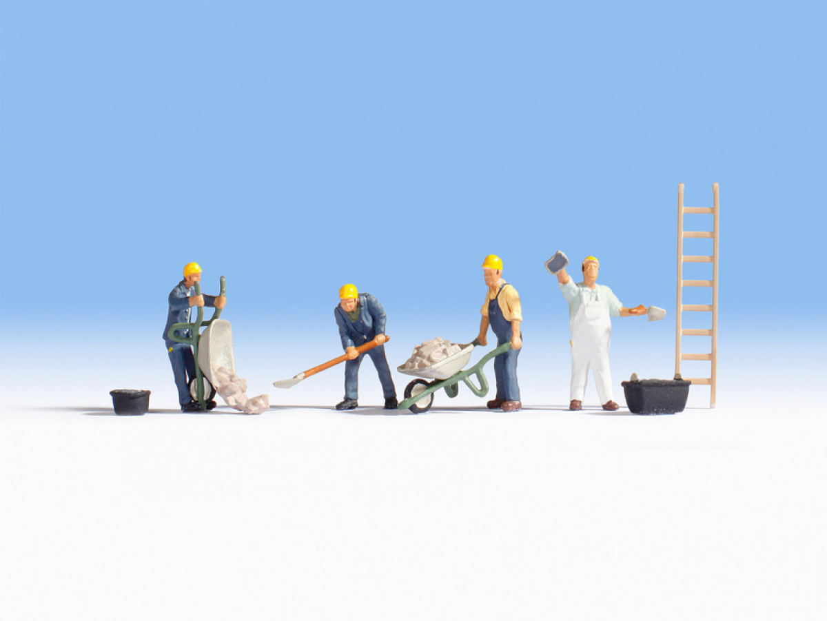 NOCH 15055 H0 Maurer, 4 Figuren + Zubehör