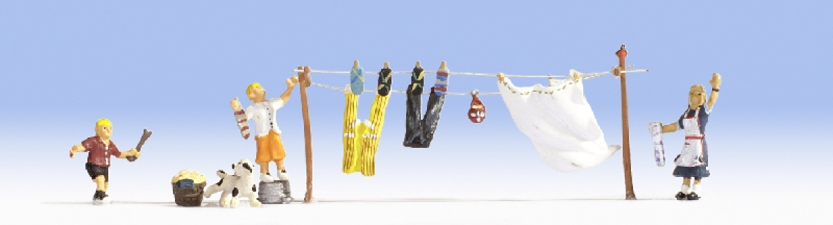 NOCH 15564 H0 Waschtag, 3 Figuren + Zubehör