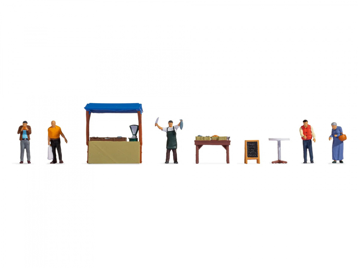 NOCH 16228 H0 Figuren-Themenwelt »Fischstand«