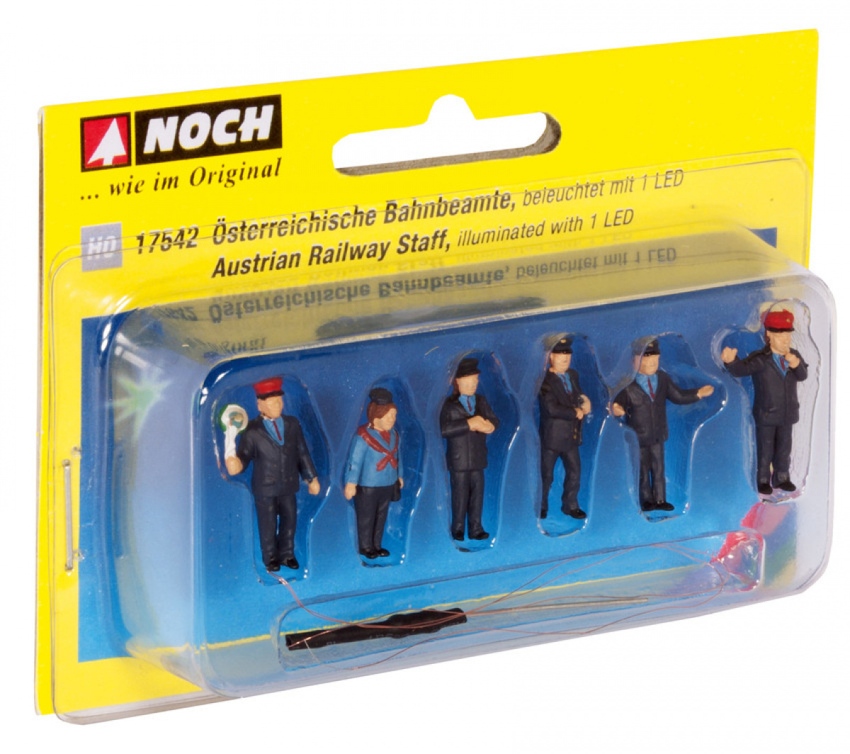 NOCH 17542 H0 Bahnbeamte, beleuchtet, Österreich