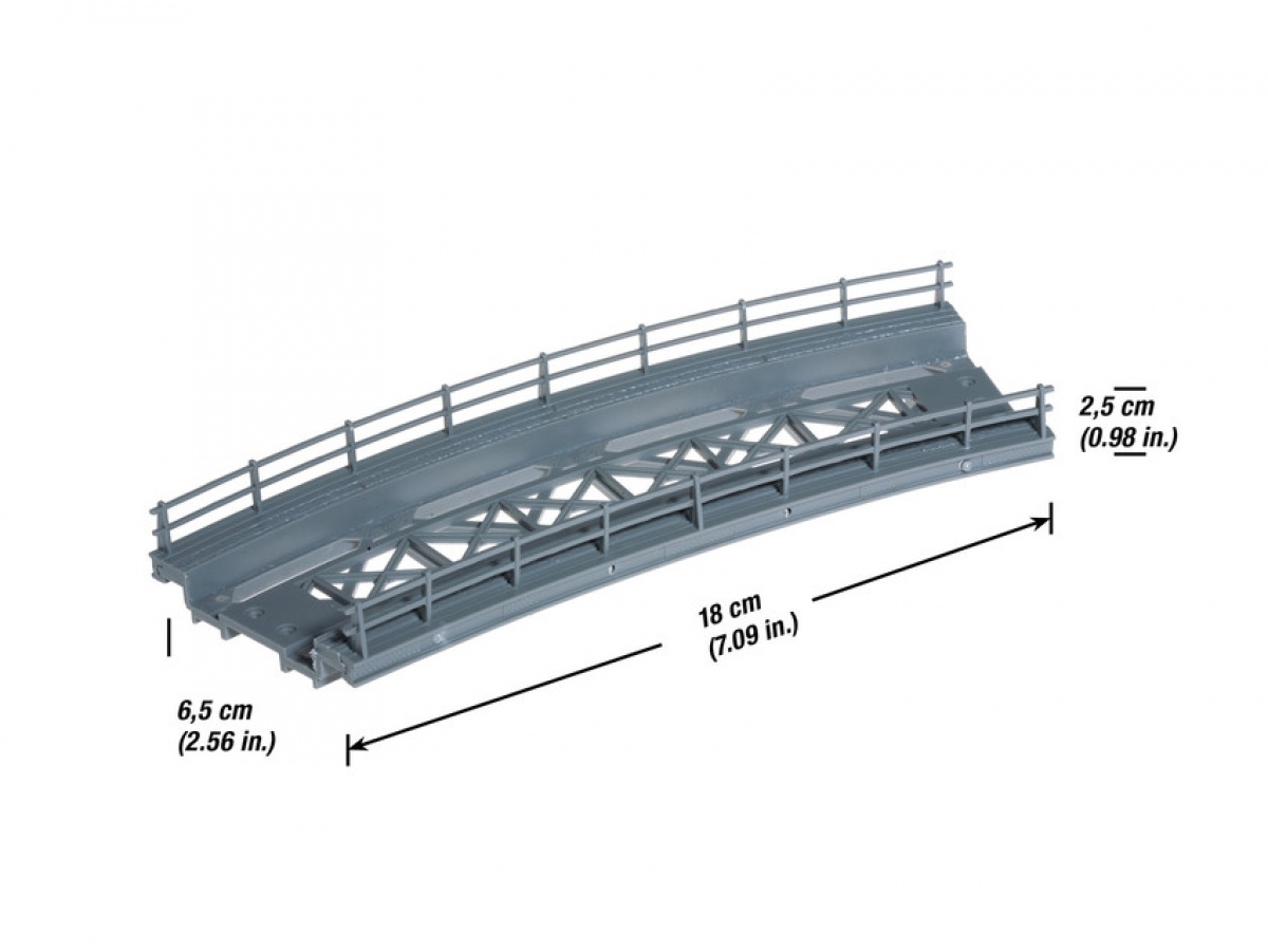 NOCH 21350 H0 Brückenfahrbahn, gebogen 18cm