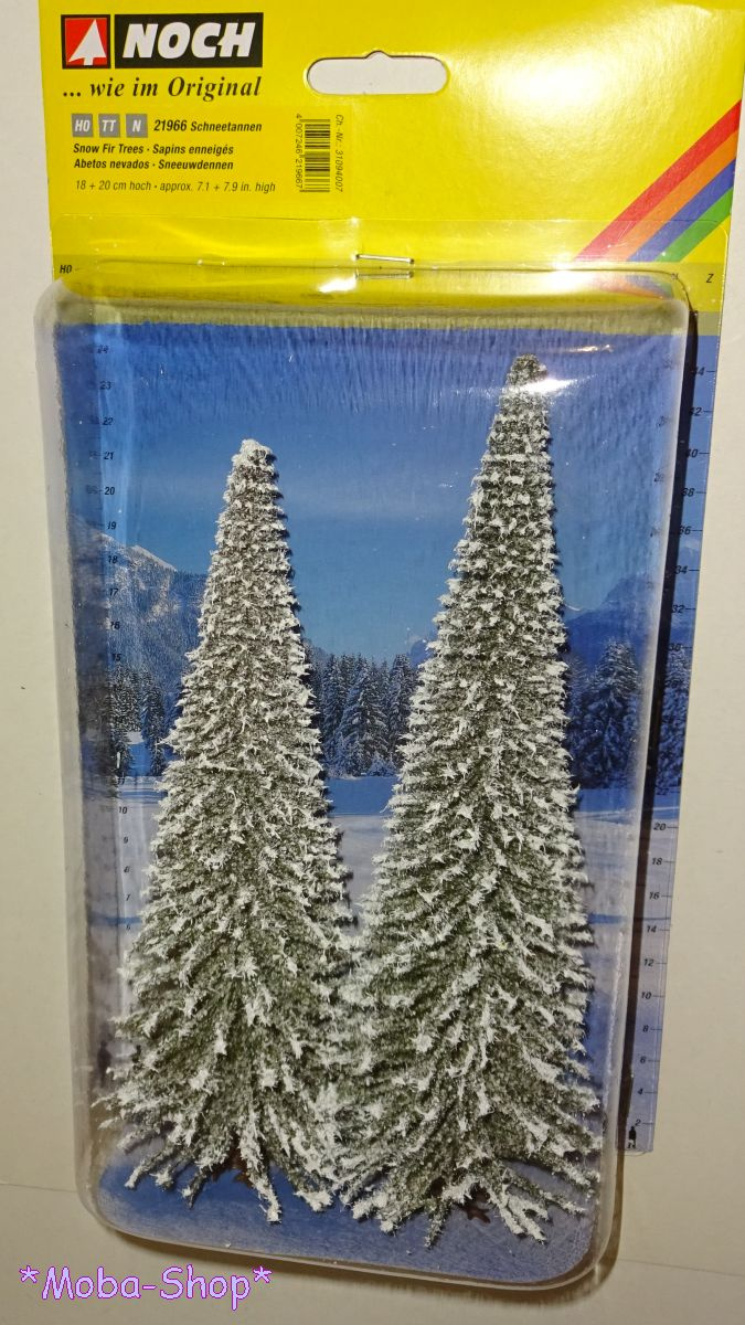 NOCH 21966 H0/TT Schneetannen, 2 Stück, 18+20 cm hoch