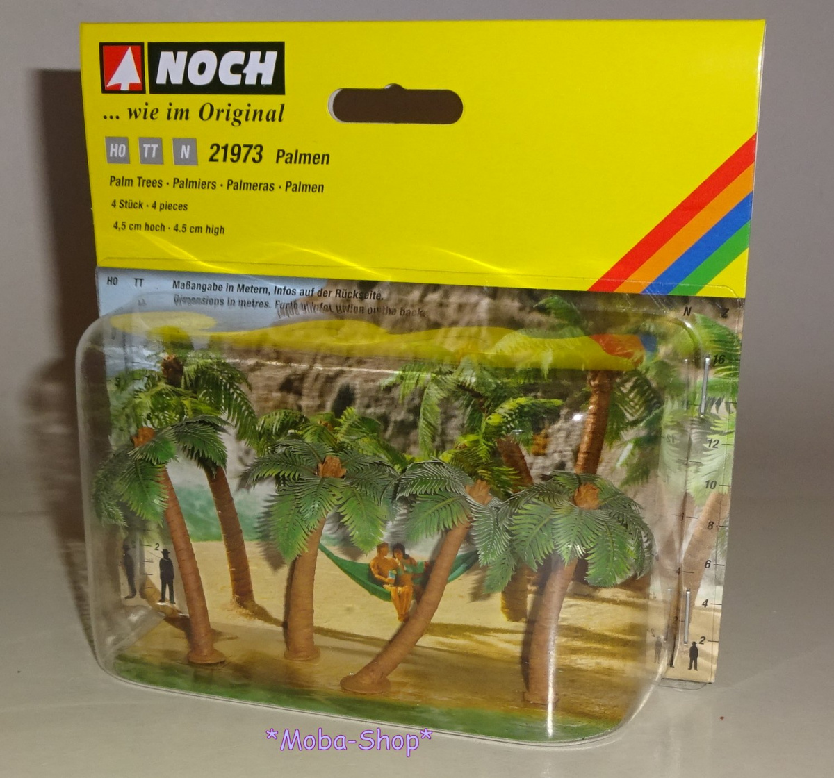 NOCH 21973 Palmen, 4 Stück, ca. 4,5cm hoch