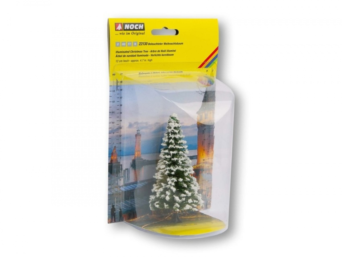 NOCH 22130 H0/TT Beleuchteter Weihnachtsbaum, weiß, mit 30 LEDs, 12cm hoch