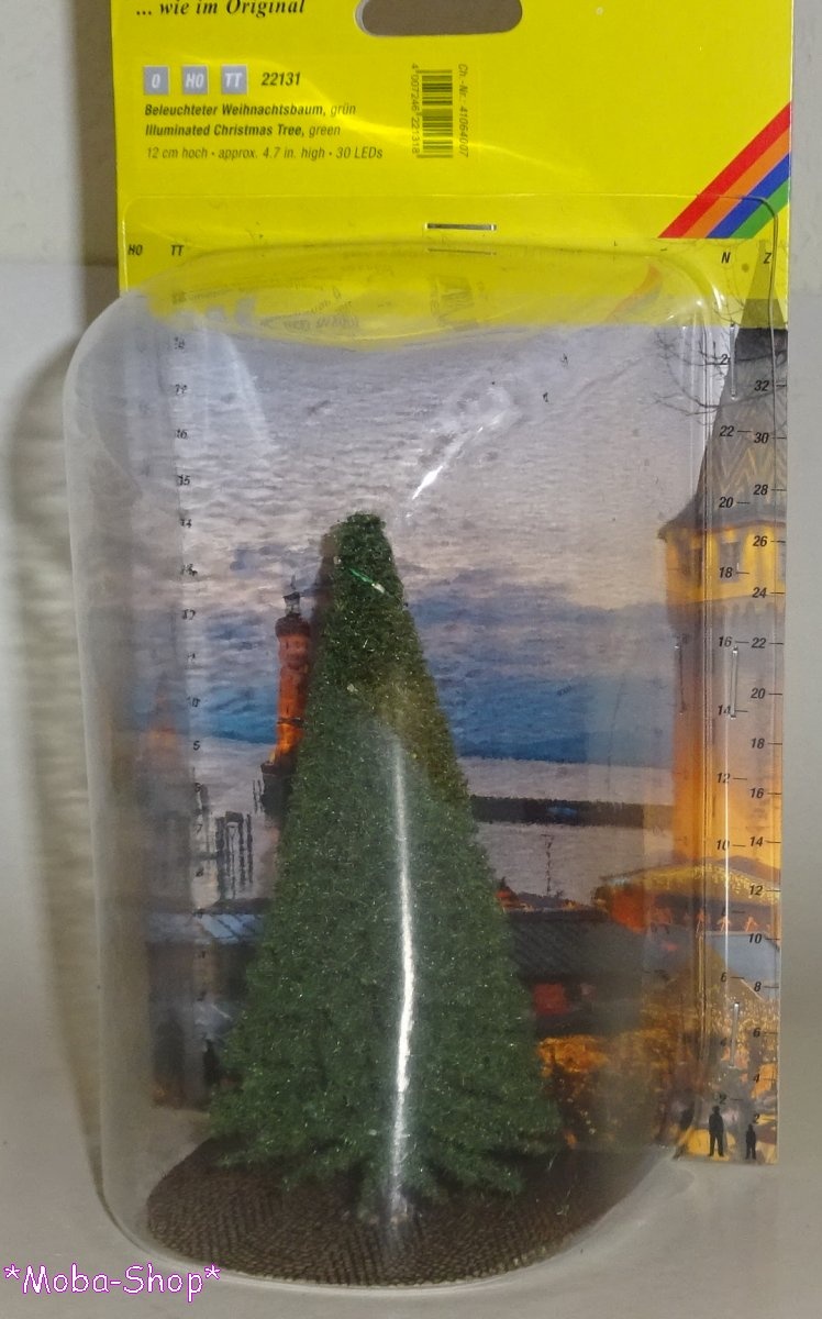 NOCH 22131 H0/TT Beleuchteter Weihnachtsbaum, grün, mit 30 LEDs, 12cm hoch