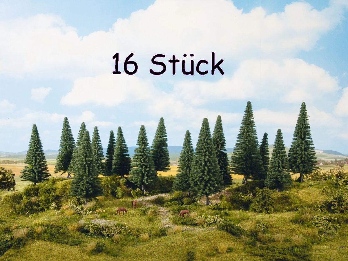 NOCH 24643 Tannen, 16 Stück 4-10 cm hoch