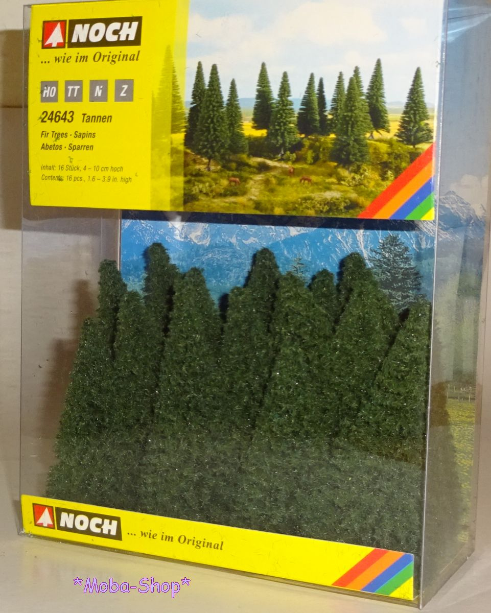 NOCH 24643 Tannen, 16 Stück 4-10 cm hoch