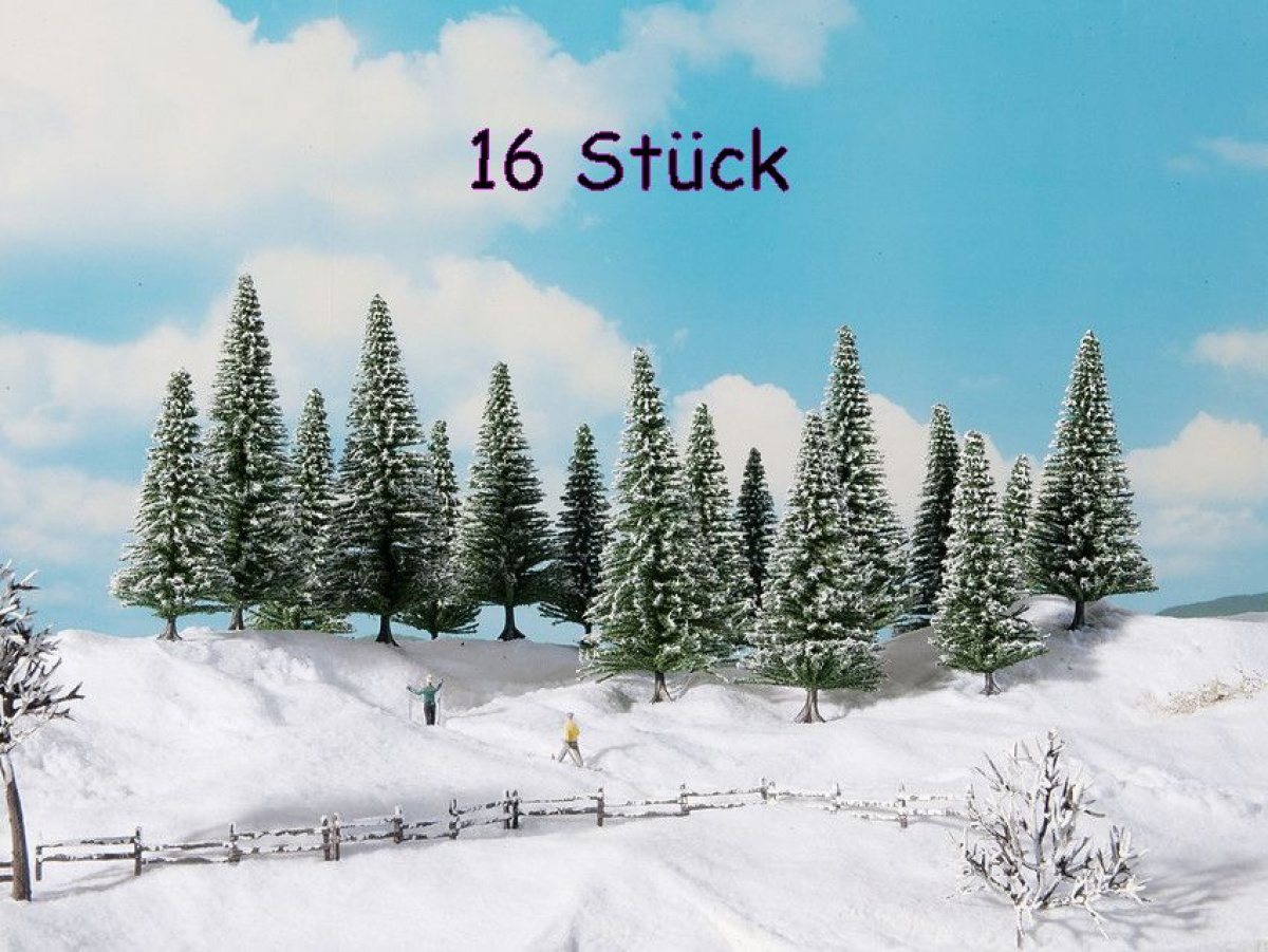 NOCH 24681 H0/TT/N Schneetannen, 16 Stück, 10-14 cm hoch