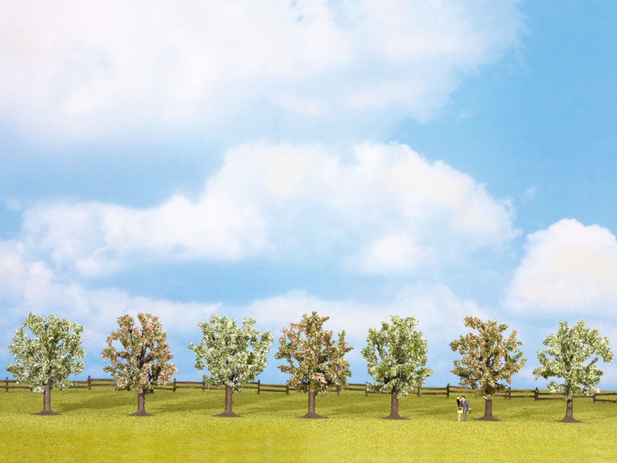 NOCH 25092 H0/TT/N/Z Obstbäume, blühend, 7 Stück