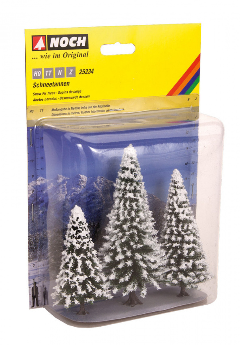 NOCH 25234 H0/TT/N/Z Schneetannen, 3 Stück, 8-12 cm hoch