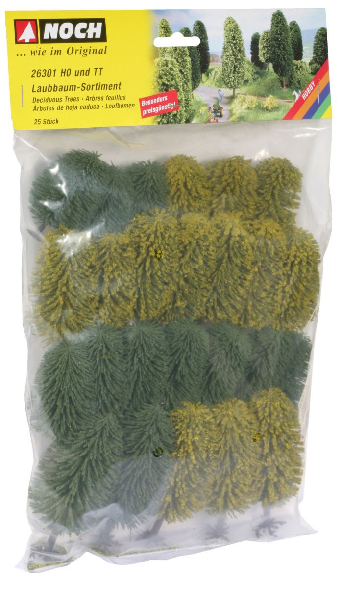 NOCH 26301 H0/TT Laubbäume, 25 Stück