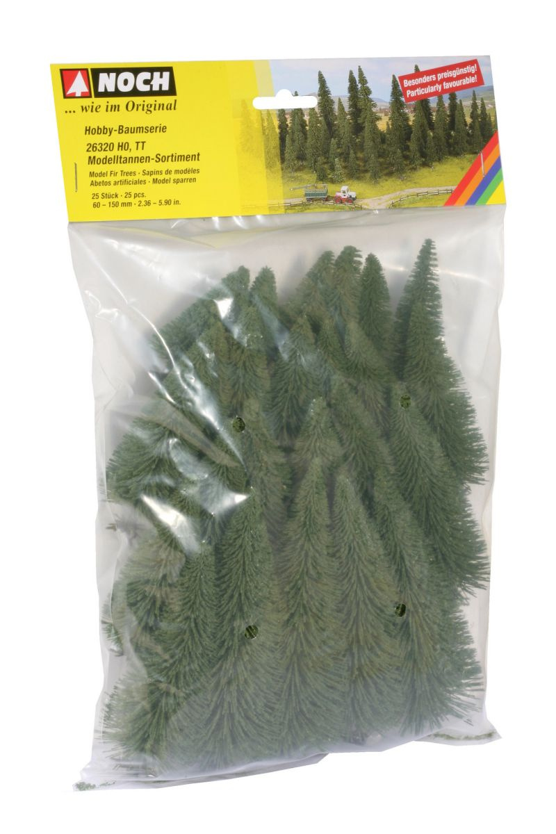 NOCH 26320 H0/TT Modelltannen-Sortiment, 25 Stück