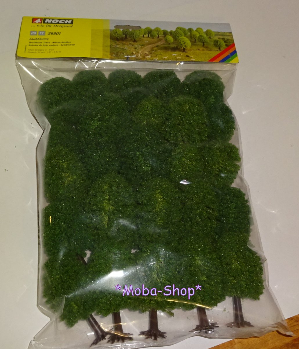 NOCH 26801 H0/TT Laubbäume, 25 Stück, 5 - 9 cm hoch