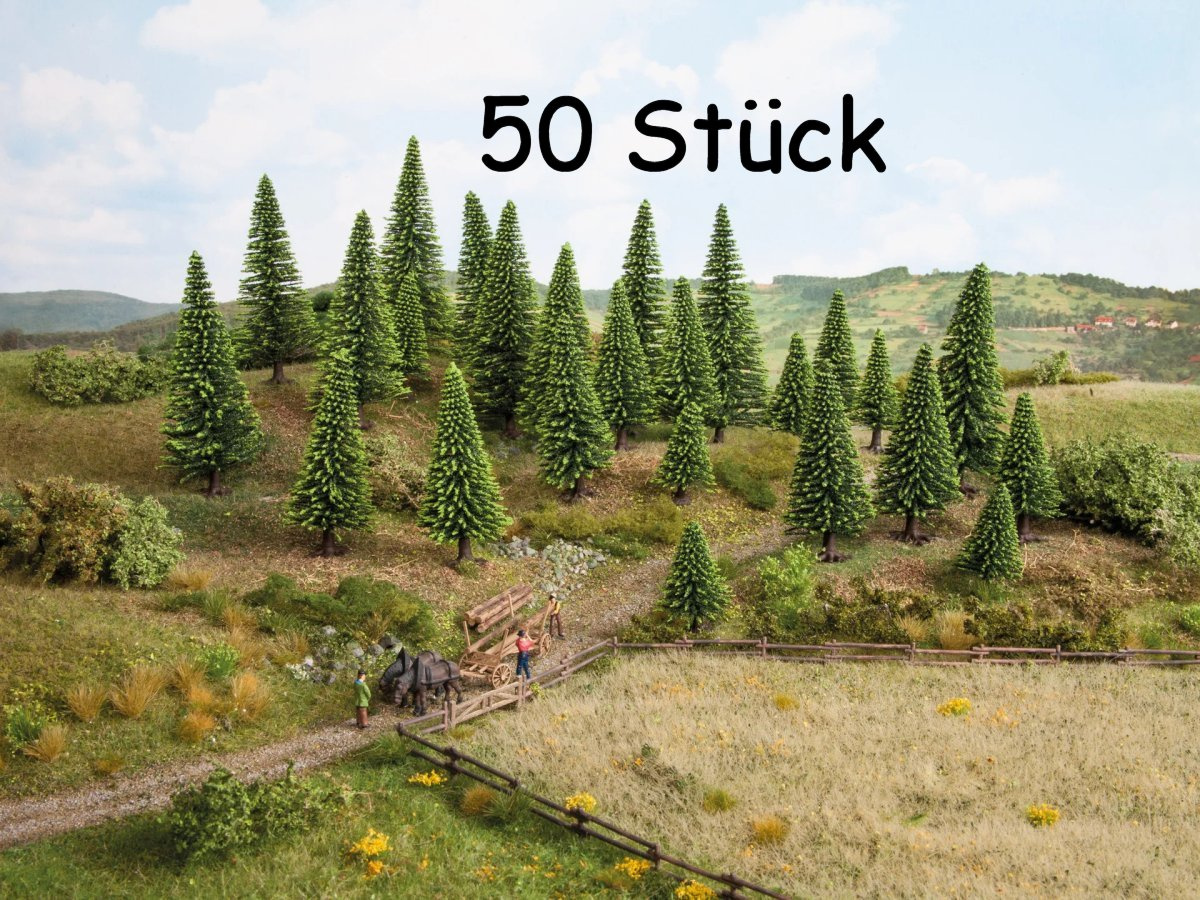 NOCH 26826 Modellfichten, 50 Stück, 5-14 cm hoch