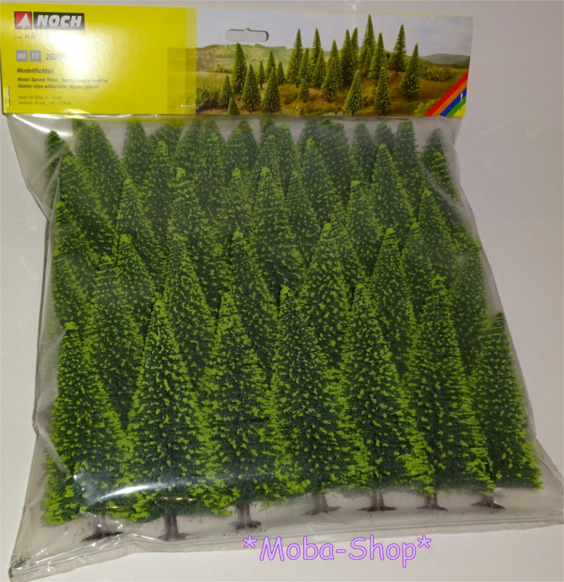 NOCH 26826 Modellfichten, 50 Stück, 5-14 cm hoch