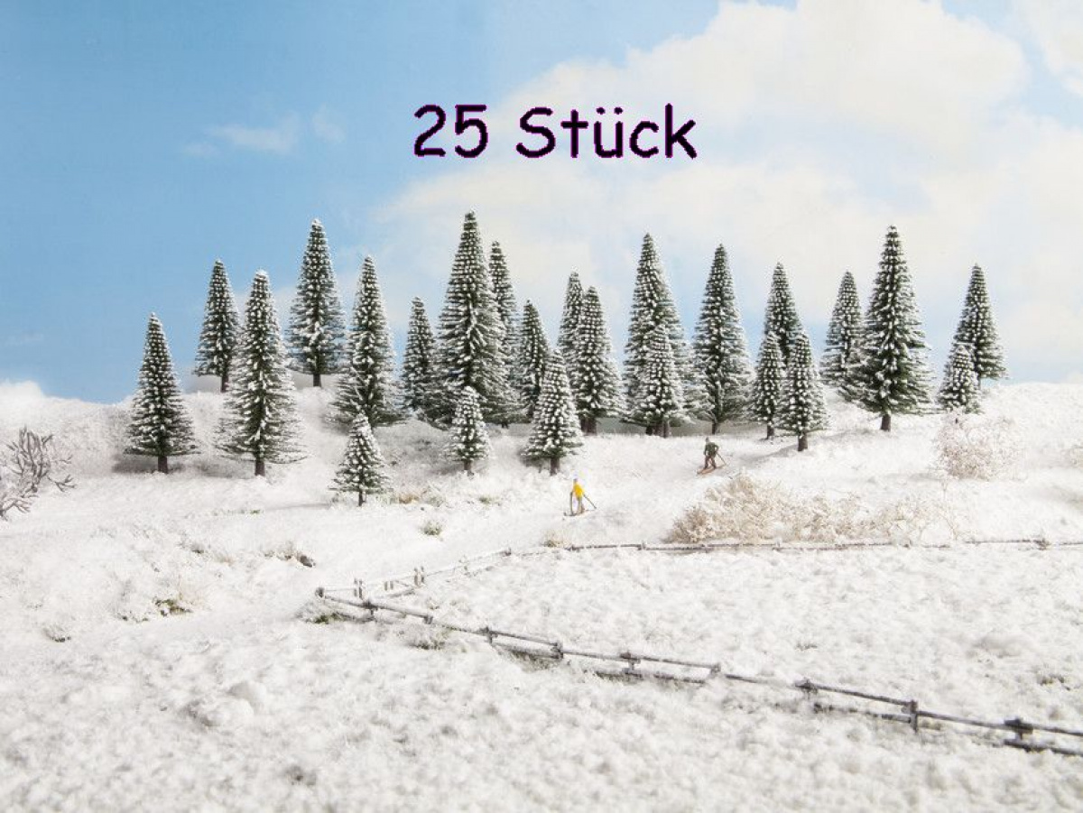 NOCH 26828 H0/TT/N Schneetannen, 25 Stück, 5-14 cm hoch