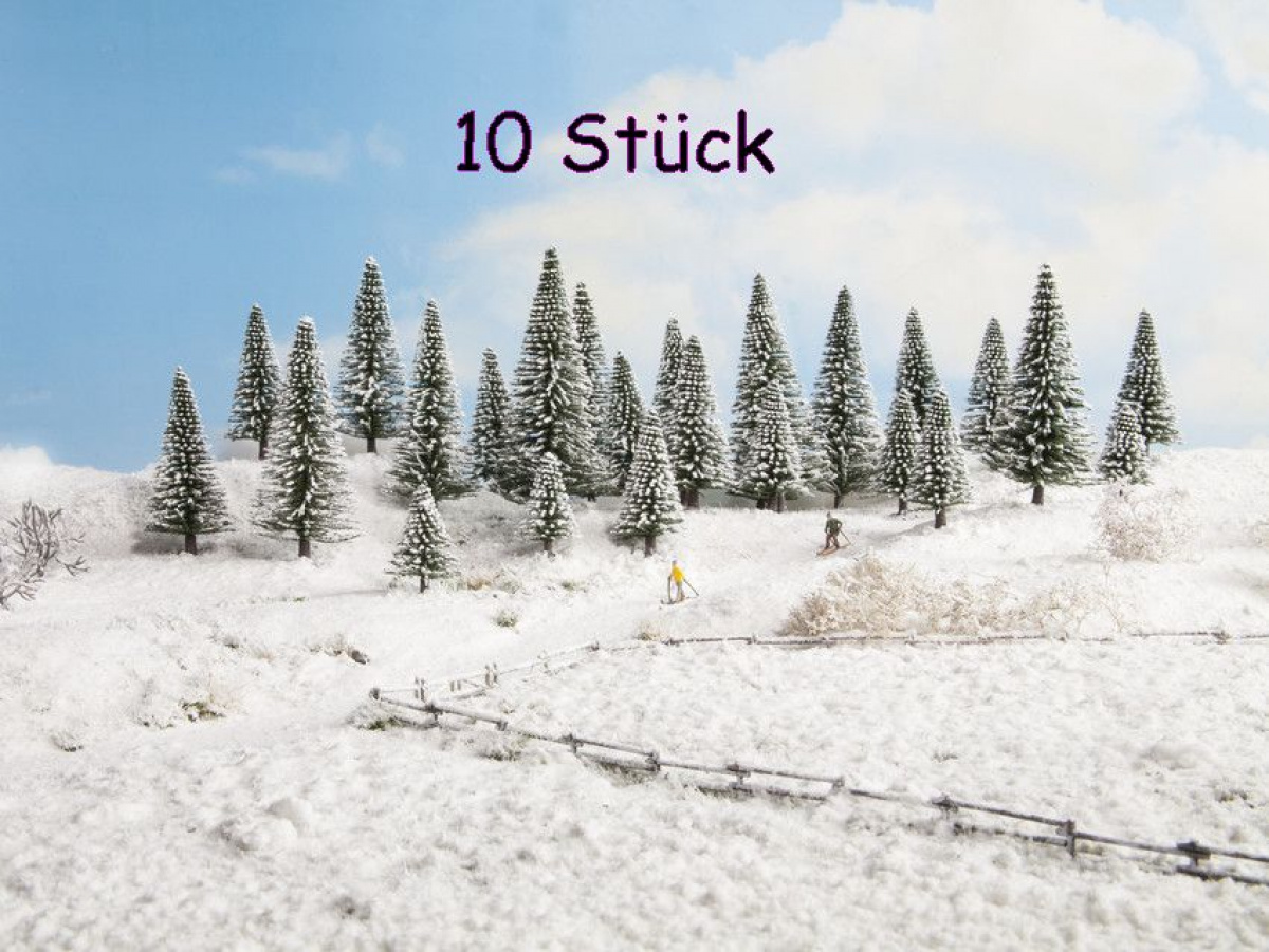 NOCH 26928 H0/TT/N Schneetannen, 10 Stück, 5-14 cm hoch