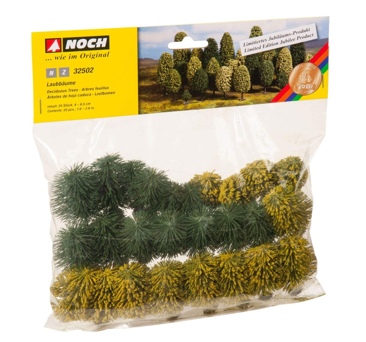 NOCH 32502 Laubbäume, 25 Stück, 4-6,5 cm hoch
