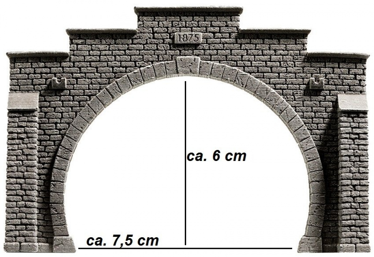 NOCH 34852 N »Steinmauer« Tunnel-Portal, 2-gleisig