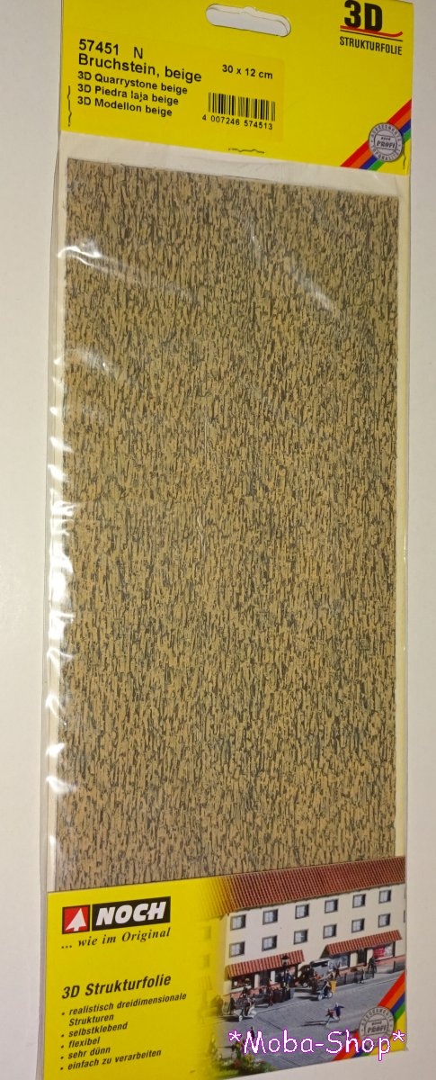 NOCH 57451 N 3D Bruchstein, beige, Strukturfolie