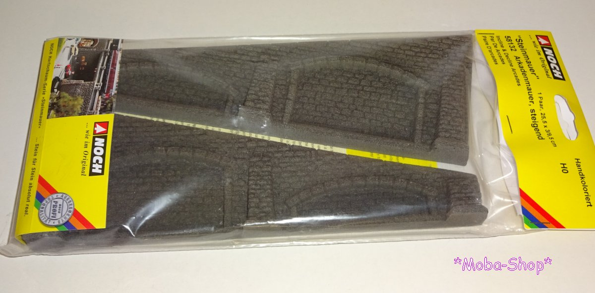 NOCH 58132 H0 »Steinmauer« Arkadenmauer, steigend, 1 Paar