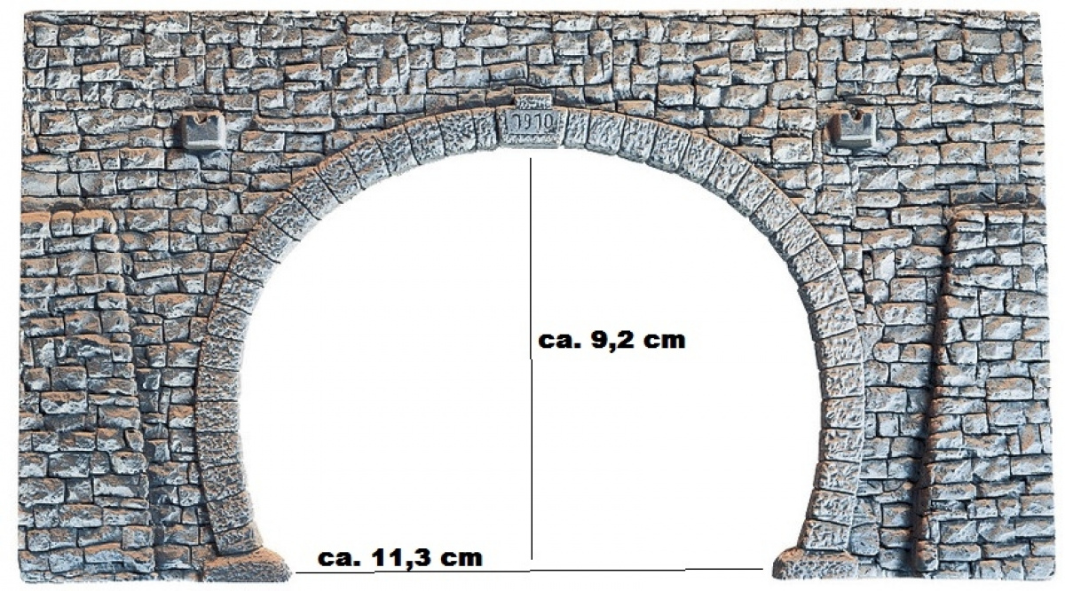NOCH 58248 H0 »Bruchstein« Tunnel-Portal, 2-gleisig