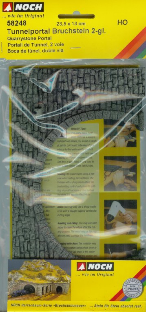 NOCH 58248 H0 »Bruchstein« Tunnel-Portal, 2-gleisig