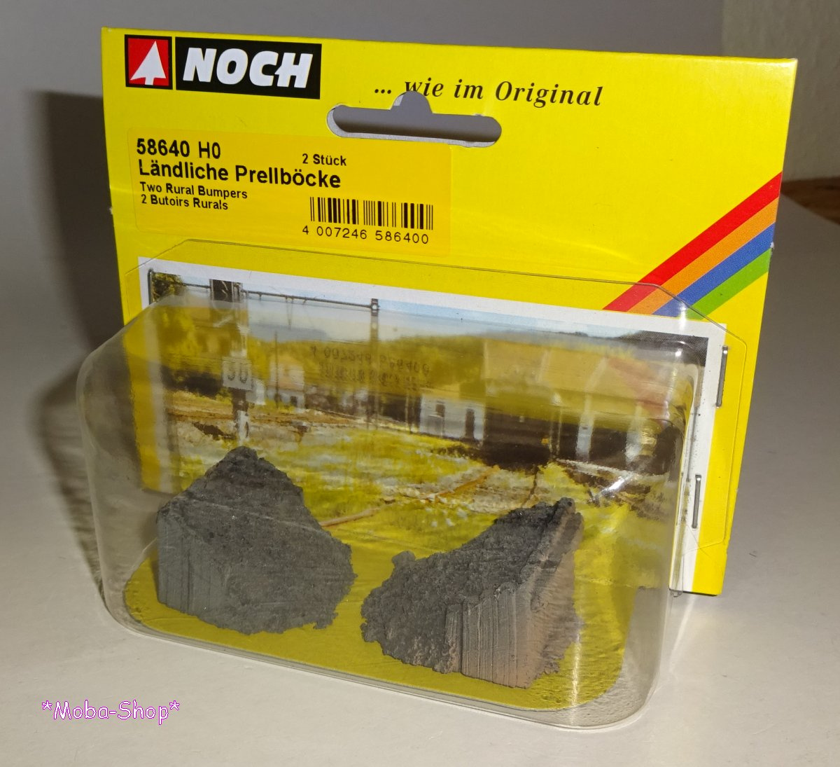 NOCH 58640 H0 2 ländliche Prellböcke, flach