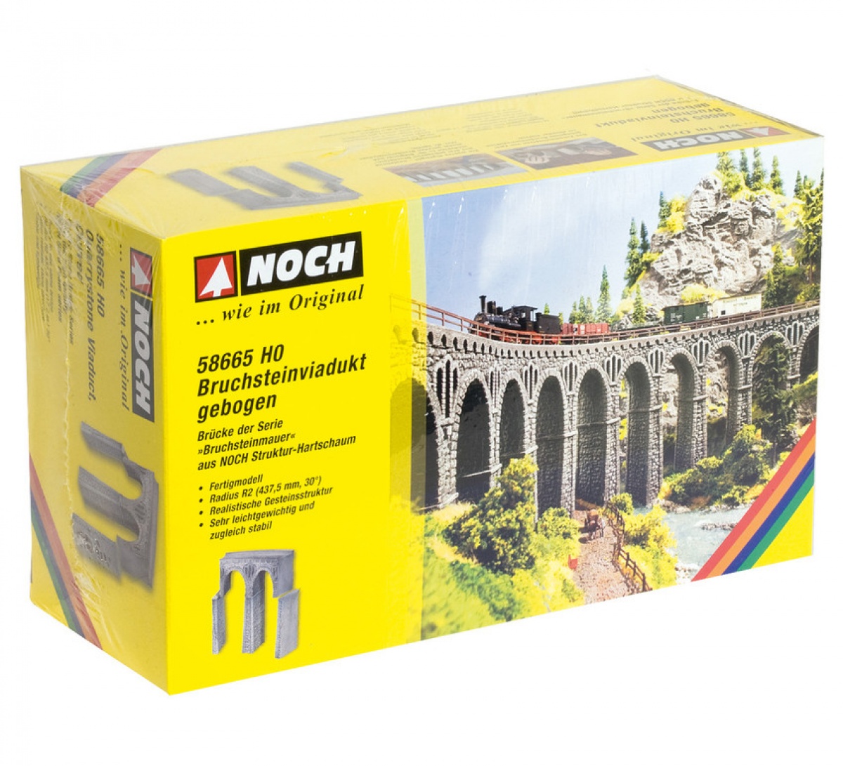NOCH 58665 H0 Bruchsteinviadukt, gebogen, R2