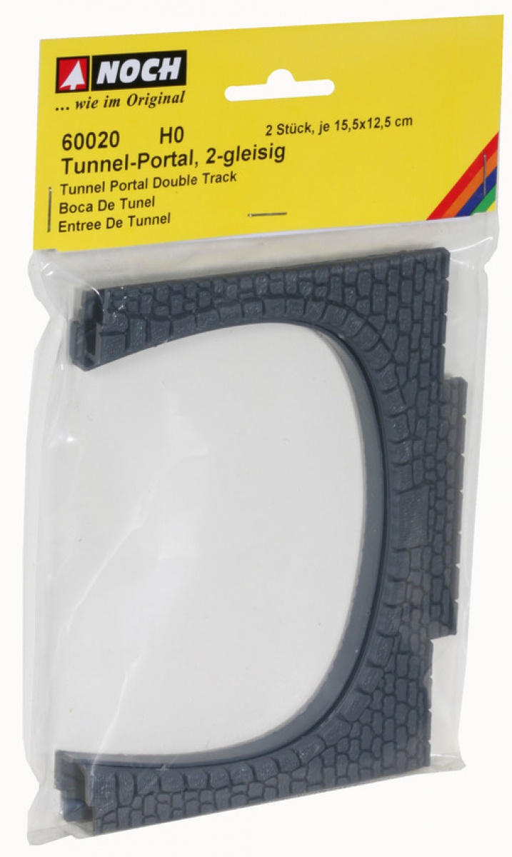 NOCH 60020 H0 Tunnel-Portal 2-gleisig, Kunststoff (2 Stück)