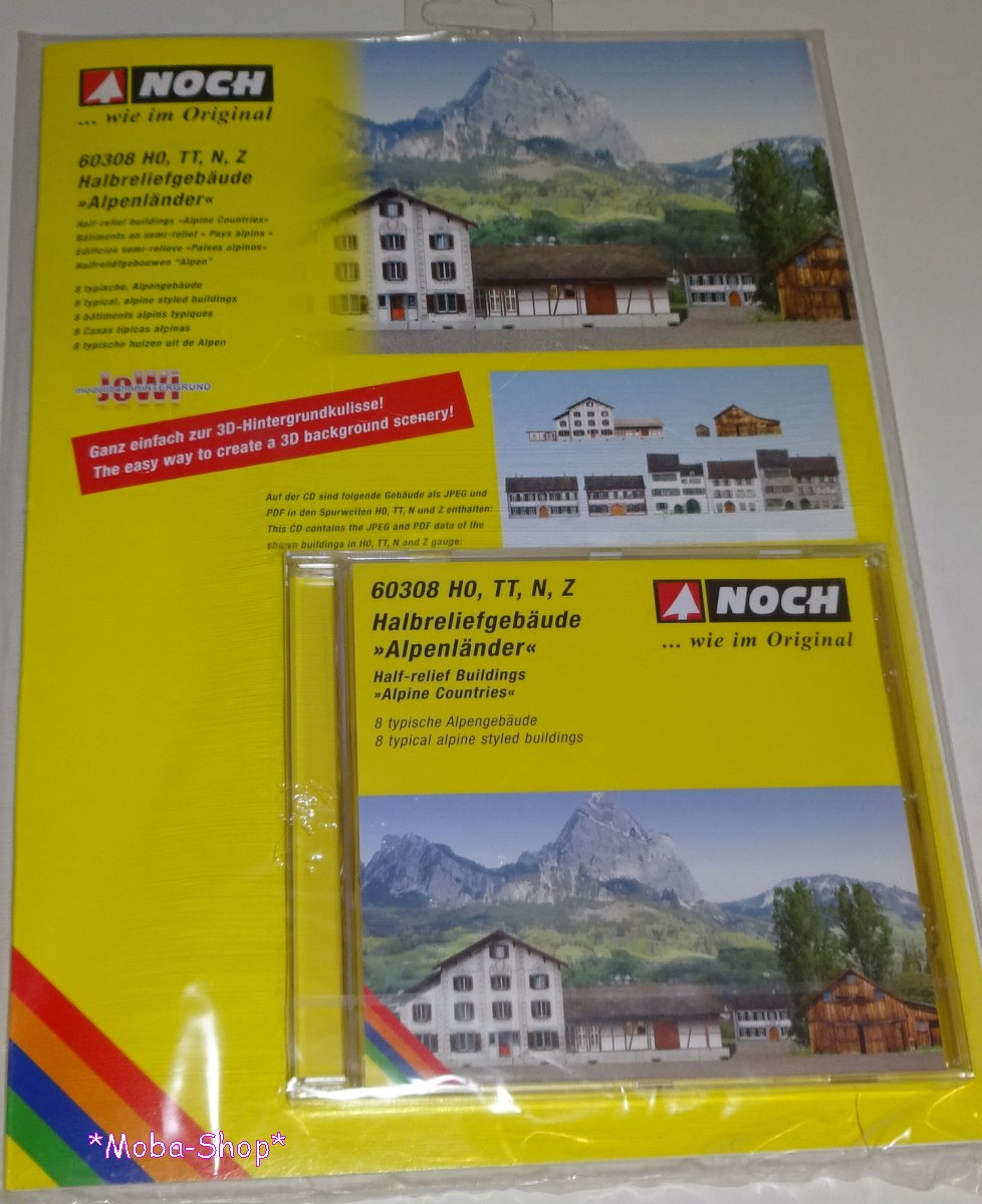 NOCH 60308 Alpenländer, 8 typische Halbreliefgebäude