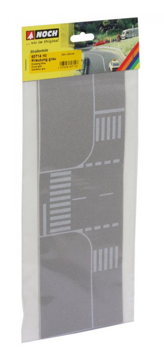 NOCH 60714 H0 Strassenfolie Kreuzung Grau
