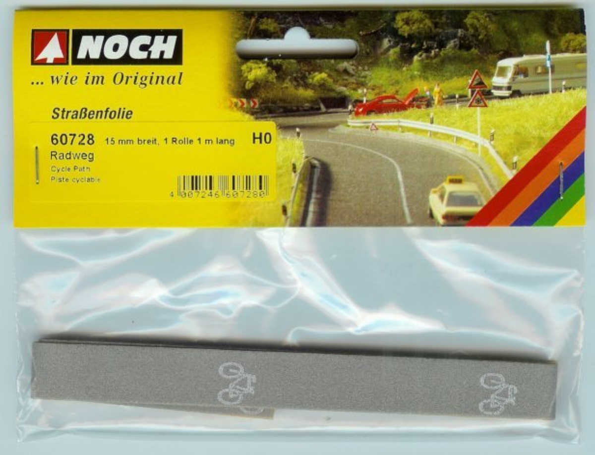 NOCH 60728 H0 Strassenfolie Radweg