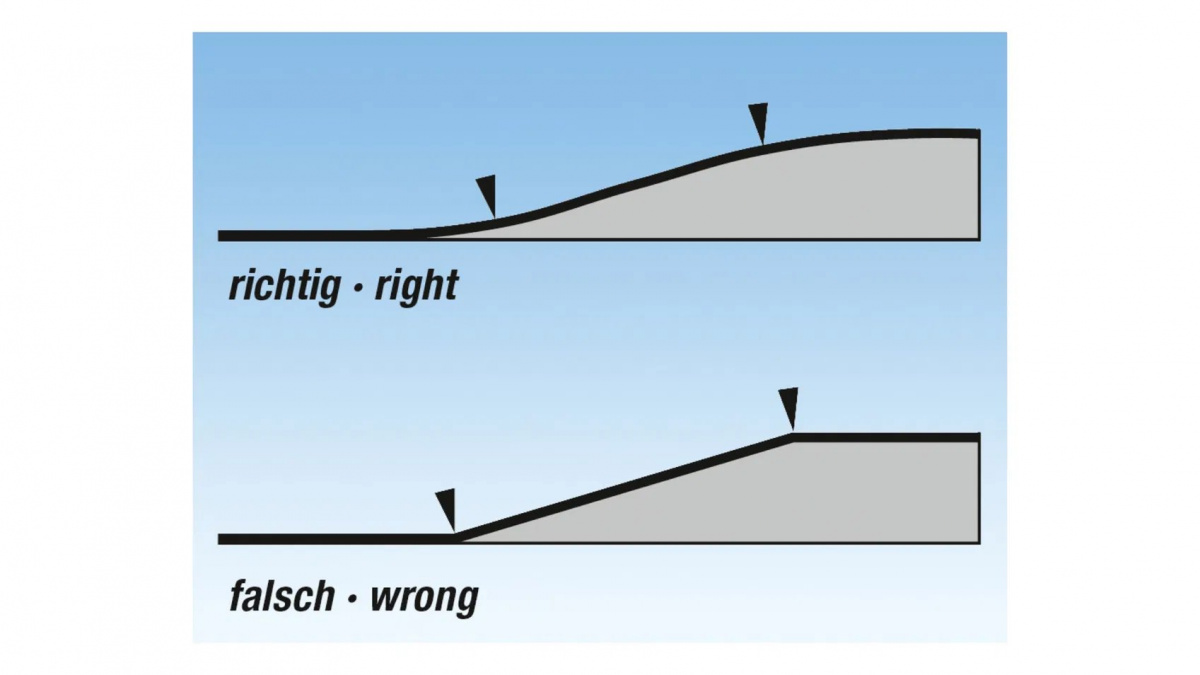 NOCH 99348 N Auffahrt ohne Böschung 1-gleisig 135cm, 3,5% (anthrazit)