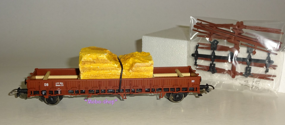 PIKO 54469 H0 Rungenwagen, DB, beladen mit Sandstein