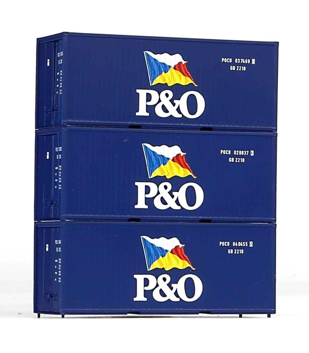 PIKO 56200 3-tlg. Set 20' Container »P&O«