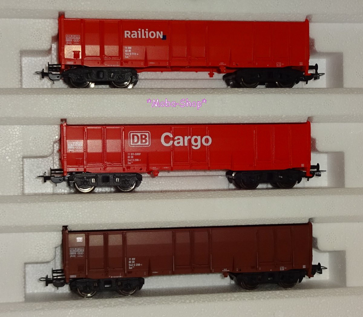 PIKO H0 3-tlg. GW-Set Eas, Cargo/Railion/braun (aus 59011)